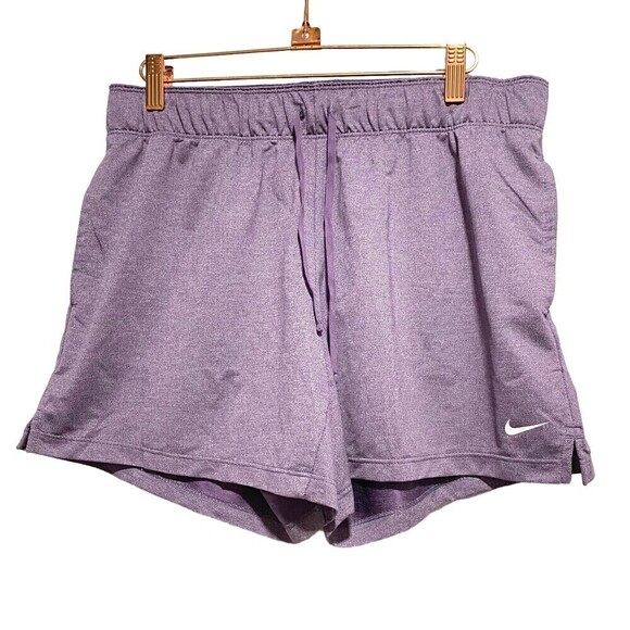NikeDri-Fit Womens Athletic Shorts Pink Medium Mid Rise Elastic Waist Drawstring - Picture 1 of 8